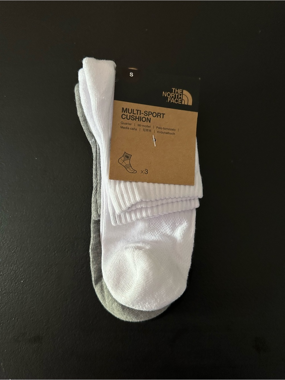 The North Face Multi-Sport Cushion Socks - White & Gray (3 Pack)